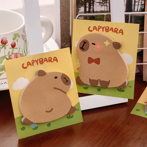 Capybara Shaped Sticky Notes Cute Cartoon Animal Self-Adhesive Memo Pads For Students Office School Stationery Supplies