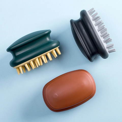 Hoofdhuid Massage Shampoo Borstel Siliconen Zachte Borstelharen Diepe Reiniging Haar Wassen Handmatige SPA Tool