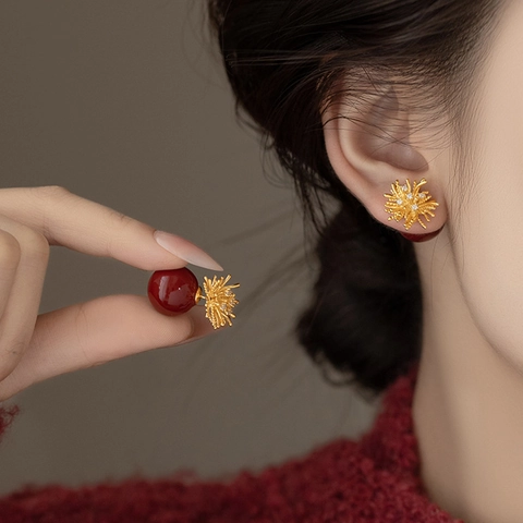 Pendientes De Botón De Flor Vintage Para Mujer Con Aleación De Diamantes De Imitación Perla Artificial Y Poste De Plata