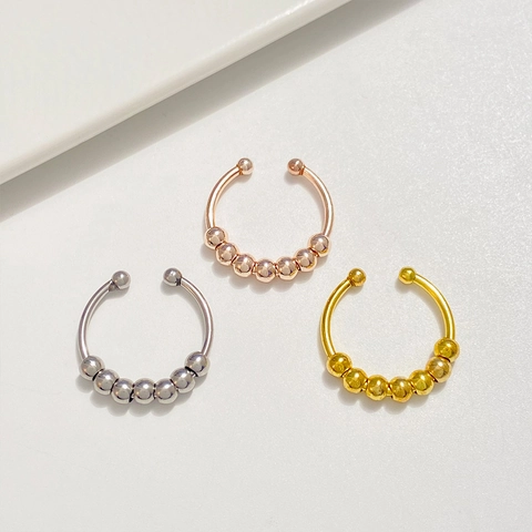 Edelstahl Anti Angst Ring Für Damen Herren Drehbare Perlen Verstellbarer Offener Ring Stressabbau Fidget Ring Schmuck Geschenk