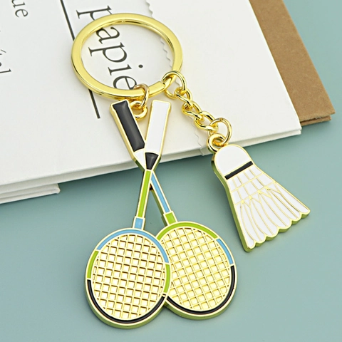 Porte-clés Thème Sport Badminton Tennis De Table Pickleball Métal Alliage De Zinc Émail Pendentif Souvenir Cadeau
