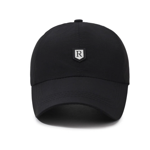 Quick Dry Baseball Cap Polyester Breathable Adjustable Sport Sun Hat Men Women Outdoor Casual Minimalist Letter R Badge