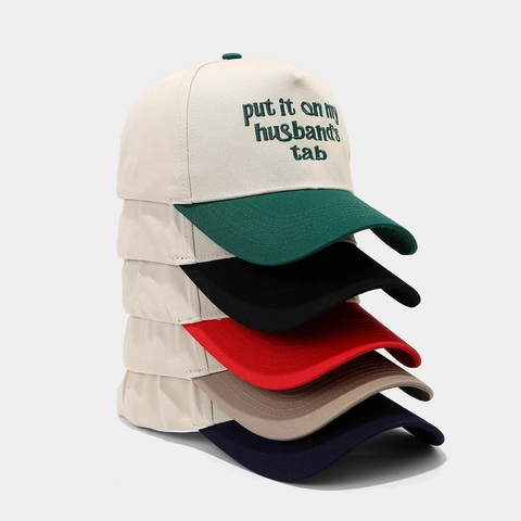 Honkbalpet Katoen Geborduurd Slogan Verstelbaar Zonbescherming Casual Trucker Pet Vrouwen Mannen