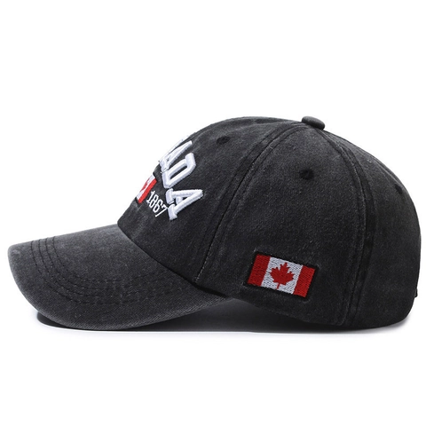 Casquette De Baseball En Coton Lavé Avec Broderie Canada Rétro Distressed Dad Hat Ajustable Pour Hommes Femmes
