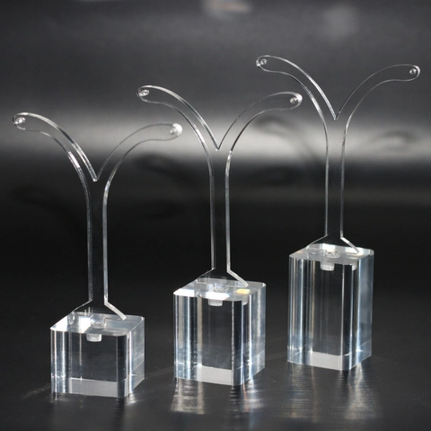 Espositore Per Orecchini In Acrilico Forma Y Trasparente Organizzatore Gioielli Per Borchie E Pendenti Elegante