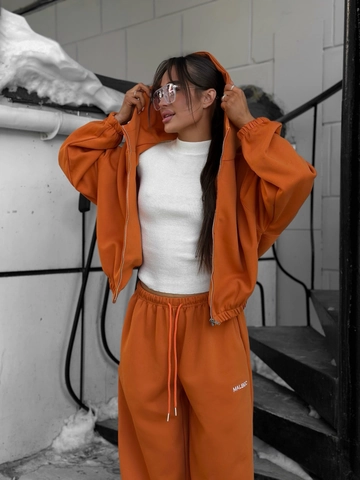 Women Tracksuit Zip Up Hoodie And Drawstring Pants Oversized Letter Embroidery Cotton Casual Streetwear