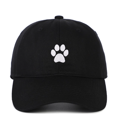 Gorra De Béisbol De Algodón Bordada Huella De Pata Sombrero De Sol Ajustable Casual Para Hombres Y Mujeres