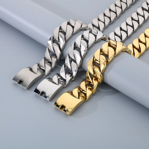 Cuban Link Chain Necklace Titanium Steel Heavy Bold Hip Hop Jewelry Punk Fashion For Men