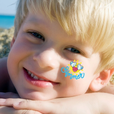 Glitzer Temporäre Tattoos Für Kinder Wasserfest Cartoon Sommer Thema Meerjungfrau Dinosaurier Hawaii Party