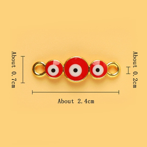 Evil Eye Charms Alloy Enamel Linked Eyes Gold Plated Connectors For DIY Jewelry Making Bracelet Necklace Crafting