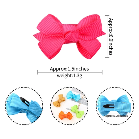 Handmade Grosgrain Ribbon Bow Hair Clips For Kids Girls Babies Fully Fabric Wrapped No Trace Solid Color Hairpin Jewelry