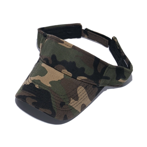 Camouflage Sun Visor Hat Adjustable Outdoor Sports Polyester UV Protection Breathable For Men