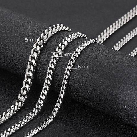 Cuban Link Kette Halskette Edelstahl Einfache Mode Hip Hop Punk Stil Schmuck Für Herren Und Damen