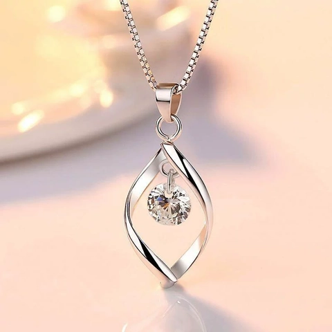 Collana Pendente Rombo Torto Rame Con Zircone Rotondo Catena Scatola Gioielli Di Moda Coreana Per Donne Elegante