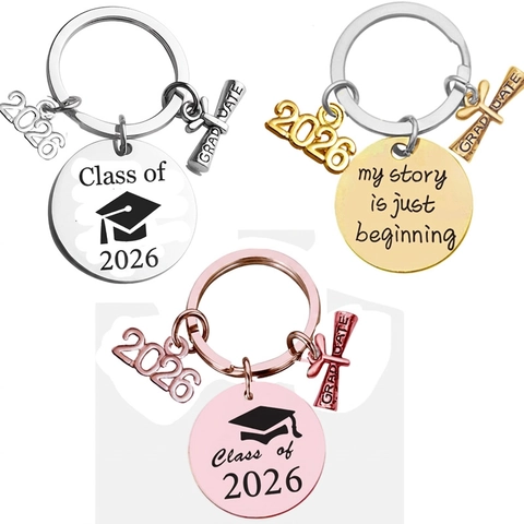 Portachiavi Laurea Acciaio Inossidabile Lega Classe Del 2026 Regalo Per Studenti Ciondolo Motivazionale Souvenir