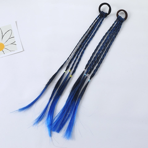 Kinder Farbige Geflochtene Haarseil Perücke Pferdeschwanz Synthetische Farbverlauf Dreadlock Elastische Haargummi Süß Cool Styling Zubehör für Mädchen Tanz Bühne