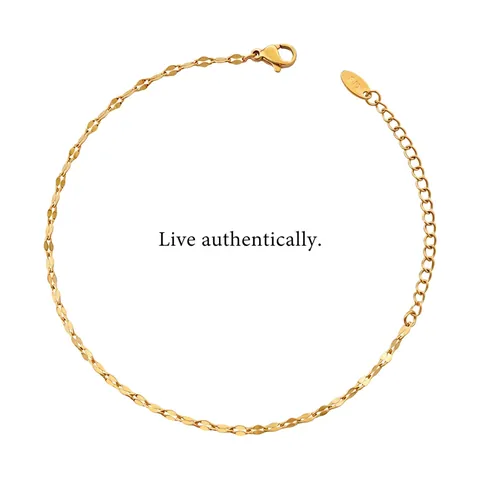 Lippenkette Armband Titanstahl 18K Vergoldet Minimalistischer Wasserdichter Modeschmuck Für Damen Mit Verlängerungskette