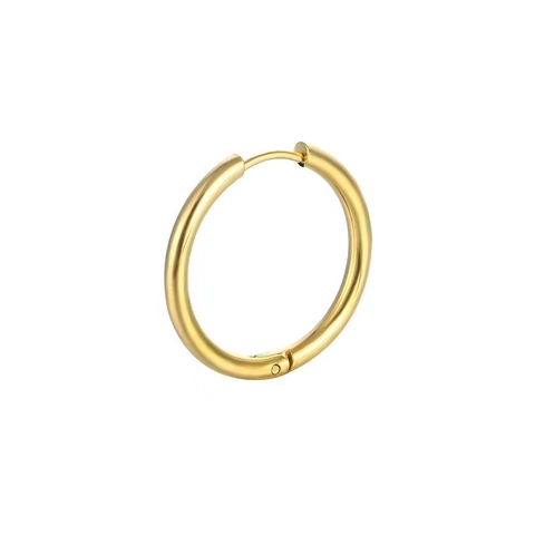 Minimalist 316L Stainless Steel Hoop Earrings Polished Round Circle Ear Buckle Piercing Jewelry For Men Women 8mm-20mm