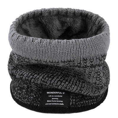 Tour de Cou en Tricot Chaud d'Hiver pour Hommes Femmes Double Couche Doublé en Polaire Épaissi Acrylique Polyester Dégradé Snood