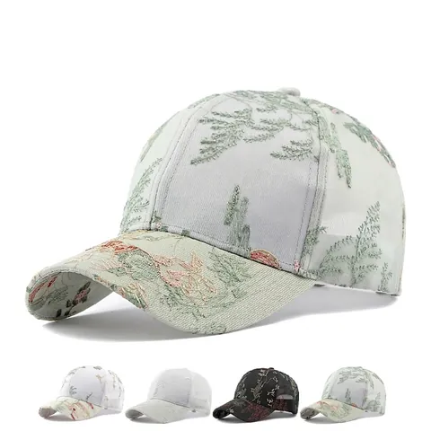Casquette De Baseball Broderie Style Chinois Pour Femmes Maille Respirante Chapeau De Soleil Été Réglable