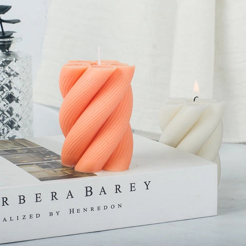 Spiral Pillar Silicone Mold For Candle Making DIY Twisted Column Aromatherapy Soap Plaster Resin Casting Mold Modern
