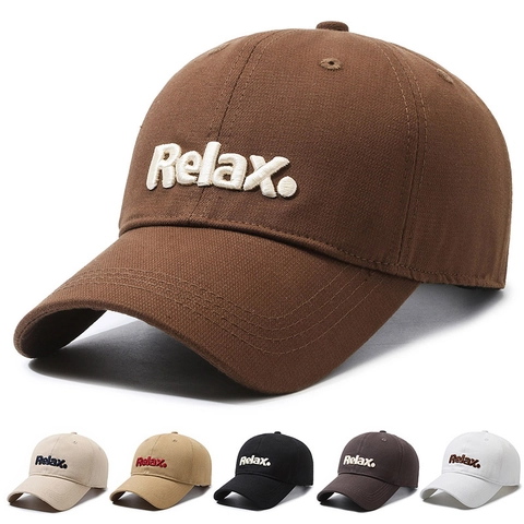 Cotton Baseball Cap Relax Letter Embroidery Adjustable Retro Casual Sun Hat For Men And Women