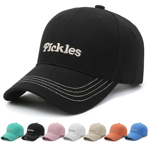 Baseball Cap Polyester Cotton Pickles Letter Embroidery Adjustable Sun Protection Outdoor Sports Hat Unisex