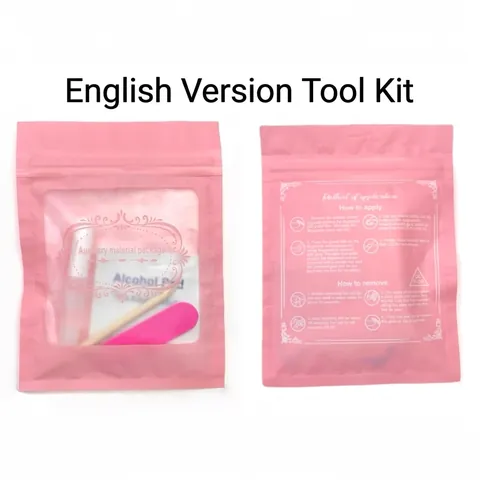 Press On Nail Accessory Kit Including Alcohol Prep Pads Wood Cuticle Sticks Nail Files And Jelly Glue Tabs Manicure Tool Bag