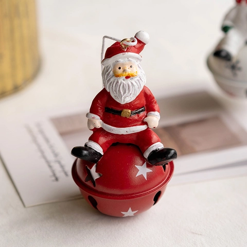Campana di Natale Ornamento Sospeso Resina Ferro Babbo Natale Pupazzo di Neve Renna Stelle Albero Decorazione Festiva Regalo