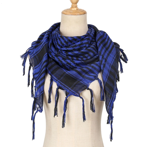 Houndstooth Tactical Scarf For Men Women Arab Shemagh Keffiyeh Bandana With Tassels Polyester Desert Square Scarf Outdoor Wrap