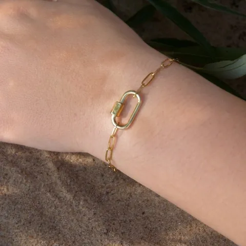 Moderno Bracciale Con Chiusura a Moschettone in Acciaio Inossidabile Per Donna Placcato in Oro Zecchino Catena a Maglia Ovale Strass Gioielli Fai-da-te Regalo