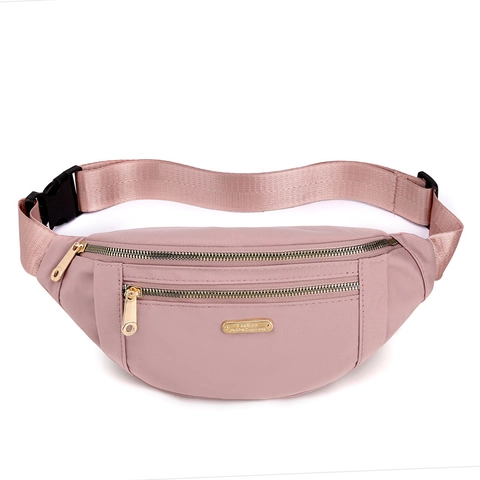 Women Fashion Nylon Waist Bag Lightweight Multi-Pocket Chest Belt Bag For Travel Outdoor Casual Crossbody Simple