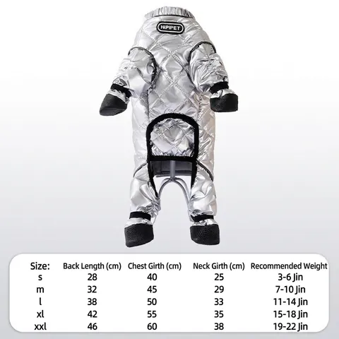 Waterdichte Honden Vierbenig Pak Stofdichte Overalls Kleine Honden Winter Warm Huisdier Jumpsuit