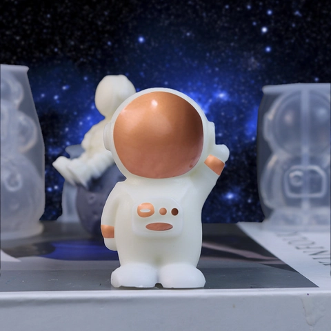 Astronaut Siliconen Vorm Spaceman Vorm Voor DIY Aromatherapie Kaars Gips Ornament Hars Handwerk Maken Hittebestendig