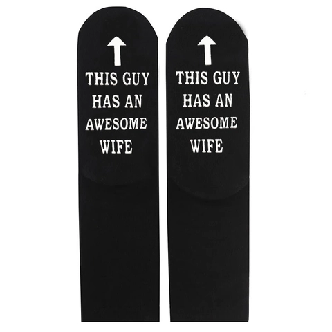 Dieser Typ Hat Eine Tolle Ehefrau Lustige Socken Mit Buchstabenaufdruck Rutschfeste Atmungsaktive Baumwollmischung Crew Socken Für Männer Frauen Geschenk