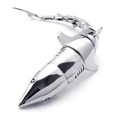 Bracciale Squalo in Acciaio al Titanio Stile Punk per Uomo Bracciale a Maglie Animali Meccanici Gioielli in Argento Lucidato