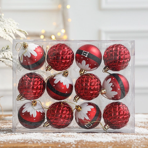 Ornamenti Per Palle Di Natale In Plastica Dipinta Palline Festive Per Decorazioni Per Alberi Di Natale Design Babbo Natale Motivi