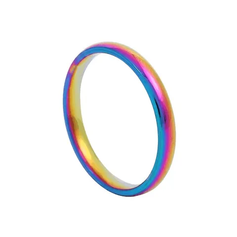 Simple Polished Band Ring Stainless Steel Minimalist Smooth Dome Surface Fashion Jewelry Unisex Couple