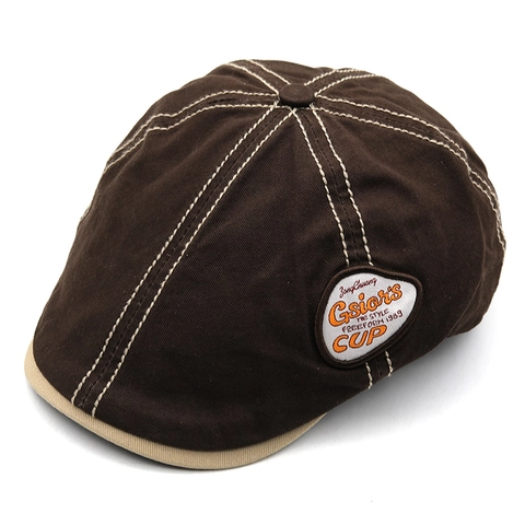 Gorra Ivy De Algodón Lavado Vintage Gorro Plano Retro Para Hombres Mujeres Ajustable Costuras En Contraste