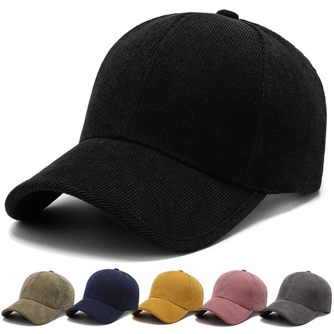 Gorra De Béisbol De Pana Ajustable Visera Curva Color Sólido Sombrero De Sol Casual Para Hombres Mujeres Deportes Al Aire Libre