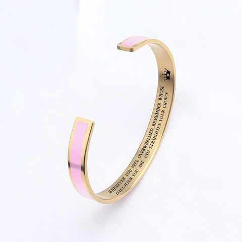 Inspirierender Armreif Mit Zitat Edelstahl Emaille Krone Graviertes Armband Mode Schmuck Geschenk Für Frauen Mädchen