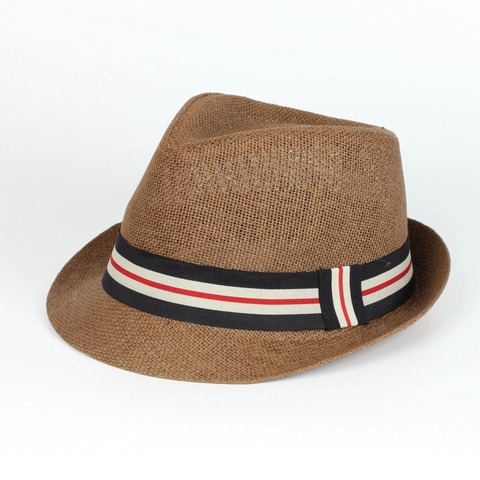 Fedora Strohhut Herren Damen Klassisch Papier Geflochten Sonnenschutz Sommer Strand Panamahut Mit Gestreiftem Band