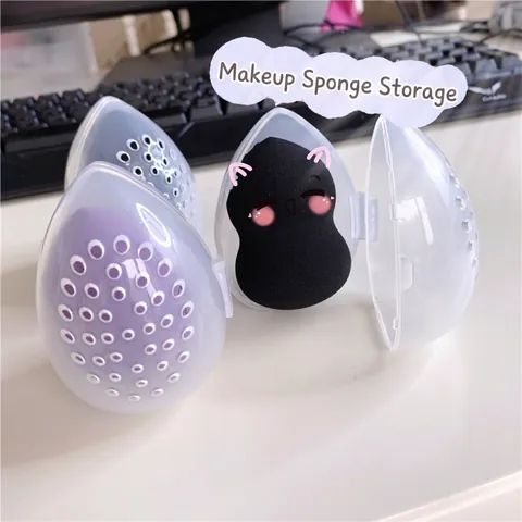 Draagbare Make-Up Spons Houder Ventilatiegaten Beauty Egg Opbergdoos Beschermhoes Stofdicht Reis Organizer
