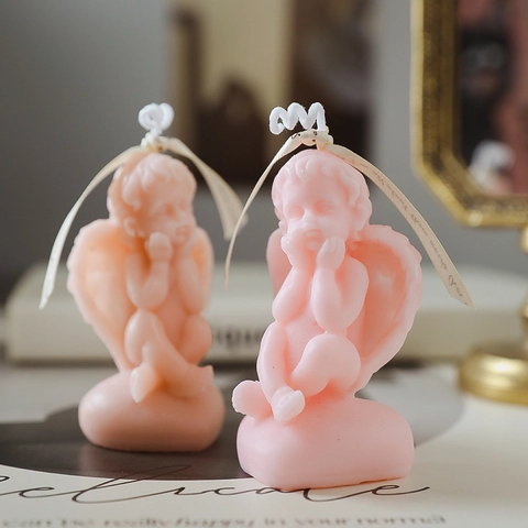 Angel Scented Candle Soy Wax Paraffin Retro Cupid Shape Desktop Ornament Home Fragrance Gift