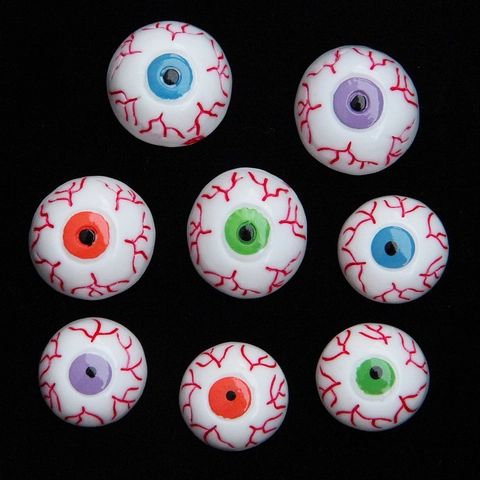 Halloween Simulation Eyeballs Resin Flat Back Bloodshot Horror DIY Accessories Colorful Iris Decoration Craft Patches