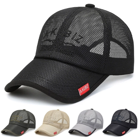 Cappello Da Baseball In Rete Traspirante Protezione Solare Outdoor Casual Trucker Cappello Regolabile Moda Sport Uomo