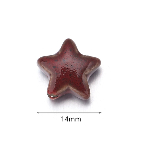 Perle Sciolte In Ceramica Colorata A Forma Di Stella A Cinque Punte Smaltate Foro Diretto Per Creazione Gioielli Fai Da Te Bracciale Collana