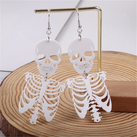 Skelett Totenkopf Ohrhänger Acryl Körper Stahlhaken Gothic Punk Halloween Harajuku Stil Damen Schmuck Neuheit