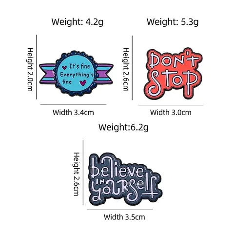 Inspirierende Englische Slogan Emaille Pin Abzeichen Legierung Motivierende Zitat Brosche Für Rucksack Kleidung Süßer Schmuck