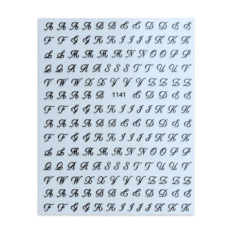 Nagelkunst Aufkleber 3D Selbstklebend Buchstaben Alphabet Symbole Laser Metallic Decals Ultradünn Wasserdicht DIY Maniküre